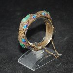 Antikes Armband Silber Jade Email