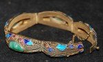 Antikes Armband Silber Jade Email