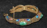 Antikes Armband Silber Jade Email