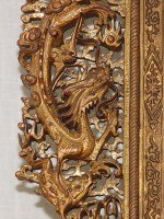 Bilderrahmen, Holz, vergoldet, Drachen, Vögeln, Fledermäusen, China, 1919