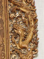 Bilderrahmen, Holz, vergoldet, Drachen, Vögeln, Fledermäusen, China, 1919