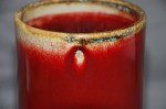 Antiker seltener Brush pot mir Oxblood Glasur