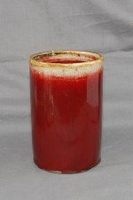 Antiker seltener Brush pot mir Oxblood Glasur