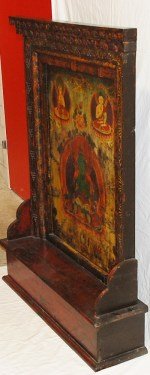 Antikes Buddhahaus - Altar Tibet Grüne Tara