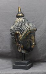 Antike feine Buddha Kopf Skulptur Shan Periode