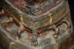 Seltener antiker Tempel Buddha Bronze vergoldet.Starke Patina