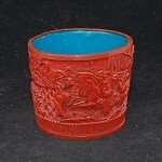 Antiker Pinselbecher / Brush Pot mit Fernlandchaft