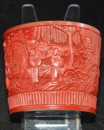 Antiker Pinselbecher / Brush Pot mit Fernlandchaft