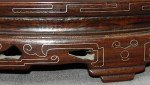 Seltener Holzstand mit Silbereinlagen
