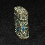 Antike kleine Opium Box mit feinem Cloisonne.