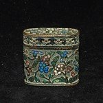 Antike kleine Opium Box mit feinem Cloisonne.
