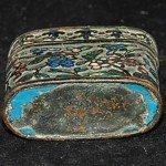 Antike kleine Opium Box mit feinem Cloisonne.