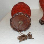 Paar Antike Cinnabar Laquer Lampen