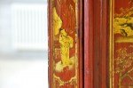 Antiker Hochzeitsschrank, lackiert rot & gold, Shanxi, Chinesische Ulme, Detailansicht