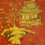 Antiker Hochzeitsschrank, lackiert rot &#38; gold, Shanxi, Chinesische Ulme, Detailansicht