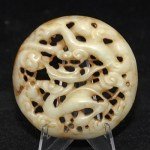 Antike Plaque Weisse Jade mit Drachen