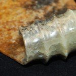 Antike Hetian Jade Schnitzerei Palmblatt