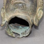 Antike Buddha Kopfskulptur Bronze vor 1800