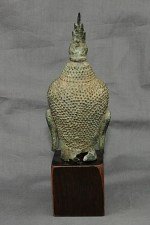 Antike Buddha Kopfskulptur Bronze vor 1800
