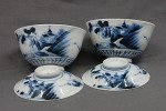 Paar antike HIRADO Bowls Meiji Periode