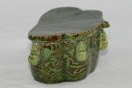 Antike seltene kleine Pillow grün Marbeled  Keramik