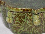 Antike seltene kleine Pillow grün Marbeled  Keramik