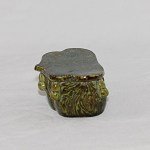 Antike seltene kleine Pillow grün Marbeled  Keramik