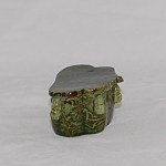 Antike seltene kleine Pillow grün Marbeled  Keramik