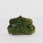 Antike seltene kleine Pillow grün Marbeled  Keramik