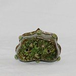 Antike seltene kleine Pillow grün Marbeled  Keramik