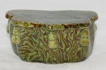 Antike seltene kleine Pillow grün Marbeled  Keramik