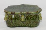 Antike seltene kleine Pillow grün Marbeled  Keramik