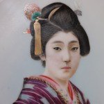 Antikes signiertes Portrait einer Frau 