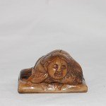 Antiker Stempel / Seal Tierhorn mit Human und Fisch