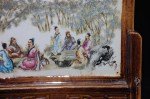 Antikes feines Tischbild in Porzellan " Seven Sages "