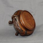 Antiker Vasenstand Qing Dynastie Florale Schnitzerei