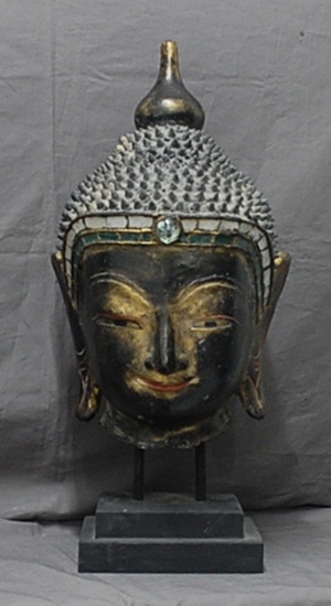 Antike feine Buddha Kopf Skulptur Shan Periode
