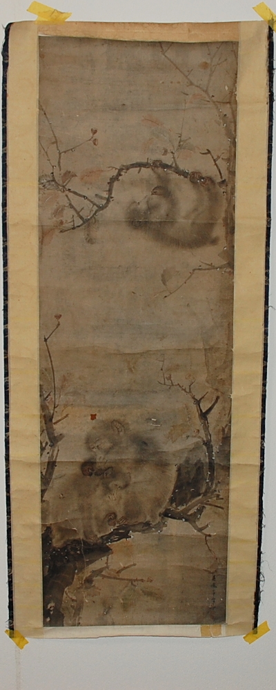 ANtike HONSHI Three Monkeys Mori Sosen ( 1747-1821 ) Edo Zeit