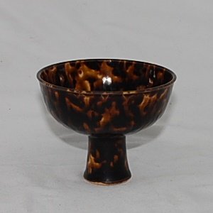 Antiker Stem Cup der Song Dynastie mit Tortoiseshell - Glasur