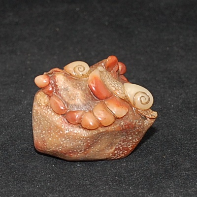 Antiker Stempel / Seal mit Schnecken Shou Shan Stein