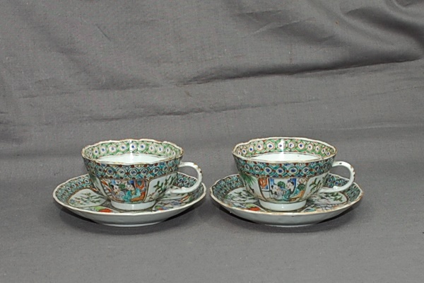 2 Gedecke Tassen und Teller Dao Guang-Periode