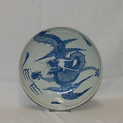 Antiker Teller mit Drachen Qing Dynastie