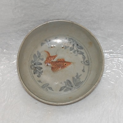 Yuan / Ming Dynastie Teller mit Fisch